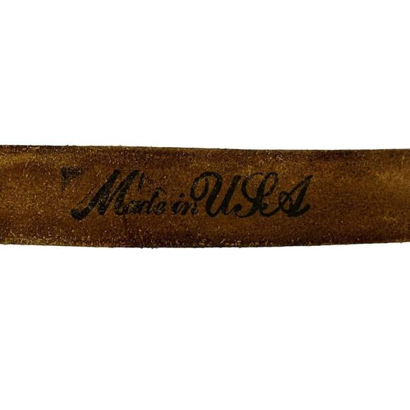 Vintage Volunteer Fire Fighter Buckle Leather Belt Fireman - Picture 3 of 5